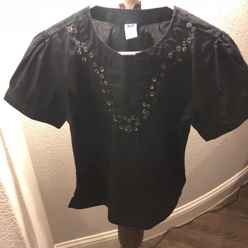 Black V neck blouse